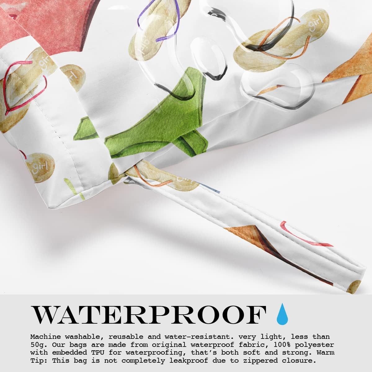 Wet Bag, Wet Dry Bag, Wet Bag for Swimsuit, Travel, Beach, Pool, Diapers, Dirty Yoga Gym Clothes, Makeup Bag, Waterproof Reusable Beach Bag Ocean Decor Starfish Sea Horse Anchor