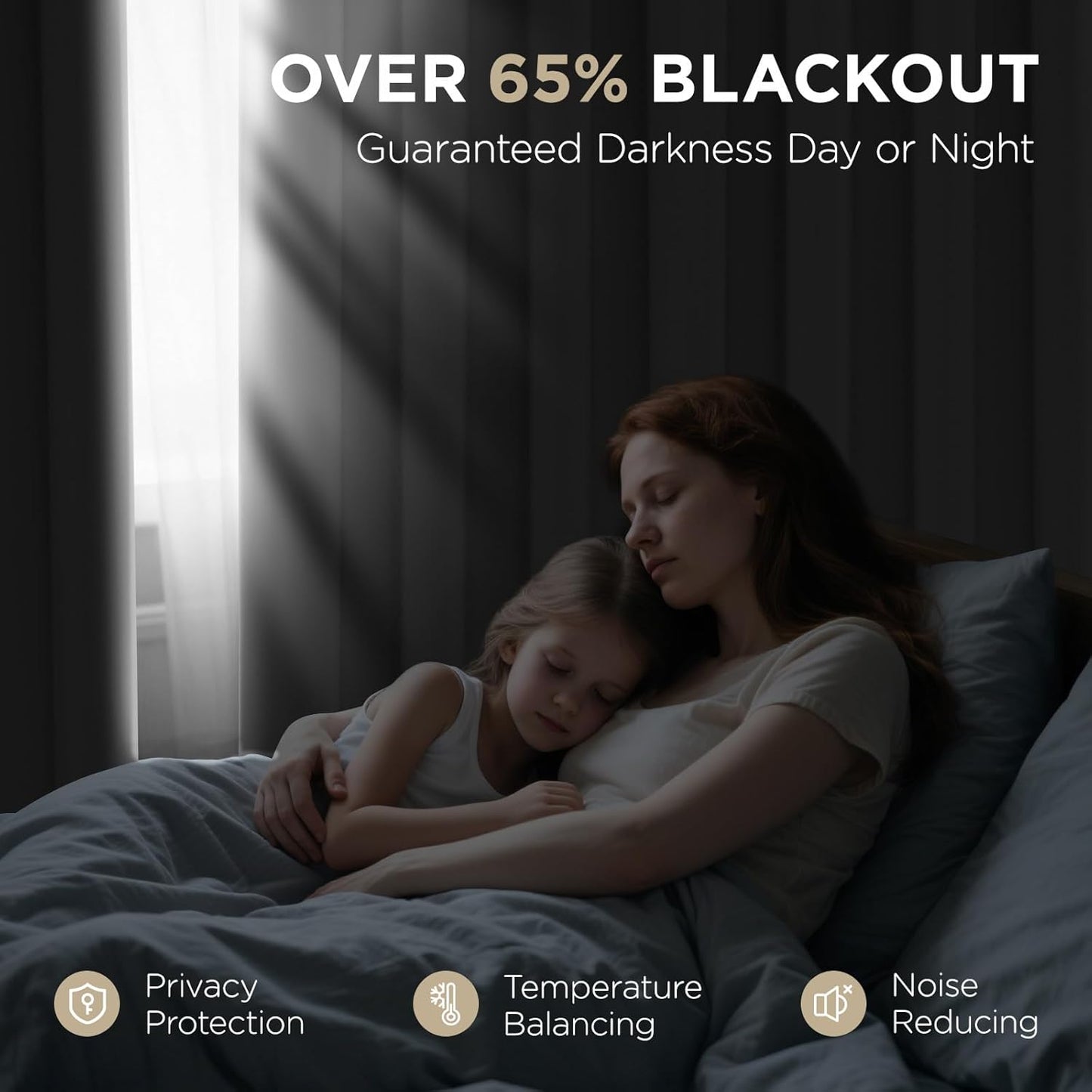 Joydeco Blackout Curtains 63 Inch Length 2 Panels Set, Thermal Insulated Long Drapes 2 Burg, Room Darkening Grommet Curtains for Living Room Bedroom Window