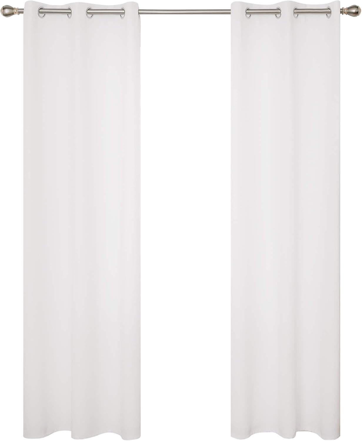 Deconovo Blackout Curtains, Room Darkening Thermal Insulated Window Drapes, Noise Reducing, Grommet Top, 2 Panels 38W x 84L Inch Machine Washable for Bedroom Living Room Nursery Snow White