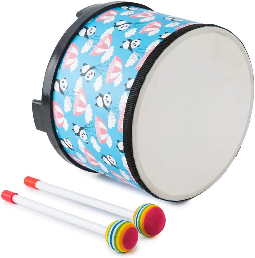 Kids Floor Tom Drum Toddlers: Baby Music Toys 8 inch Percussion Instrument Child Drums - Montessori Toys Wooden Drum for Preschool Educational Birthday (Blue 8" )
