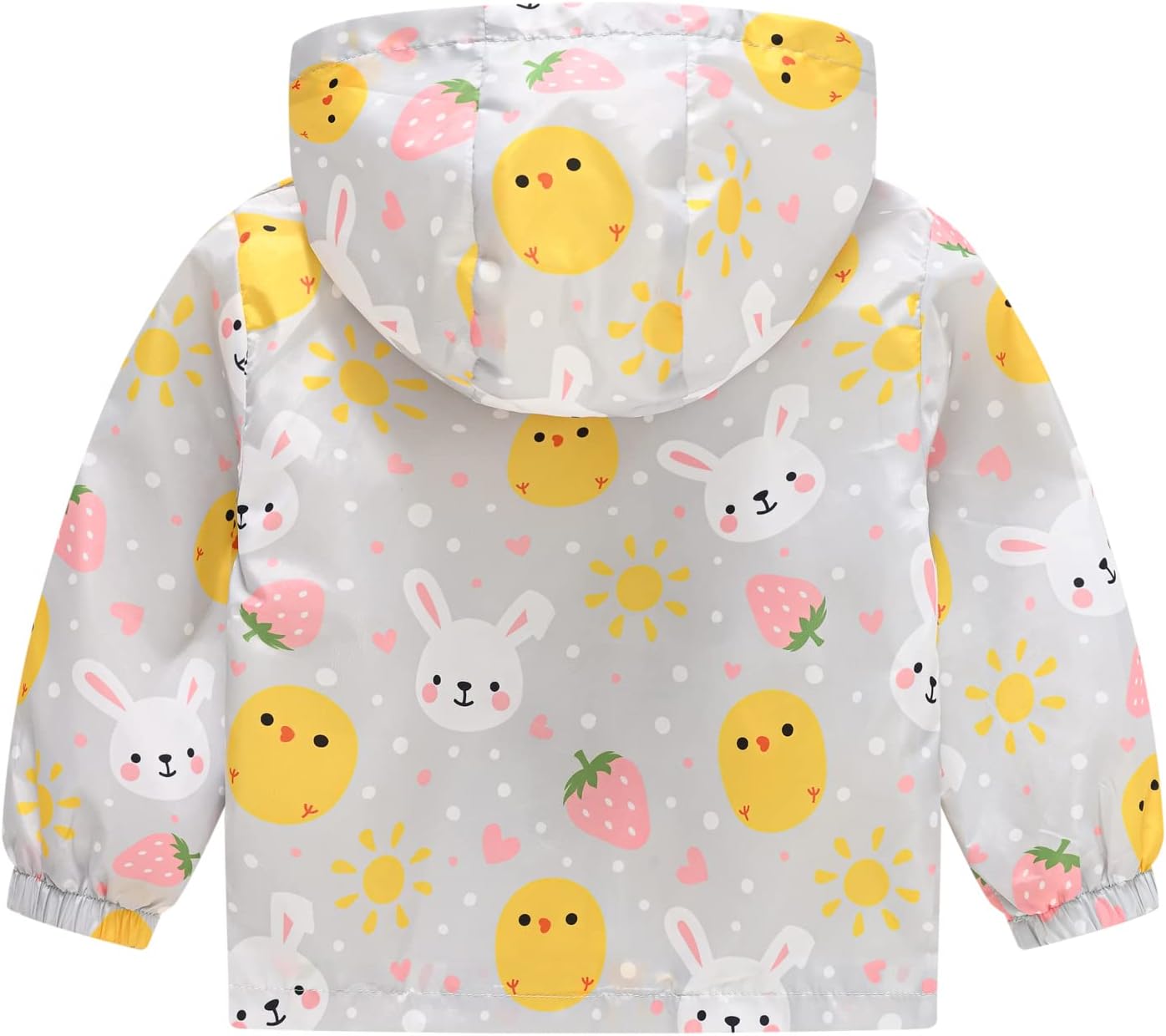 TUIJI Toddler Boys Girls Cartoon Print Zip Jacket Hooded Trench Lightweight Kids Coats Windbreaker Outdoor Cute Dust Coats