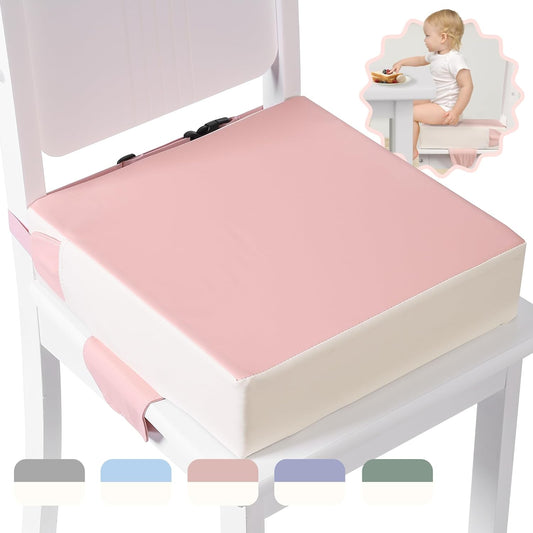 Booster Seat for Kitchen Chair with Adjustable Straps, Toddler Booster Seats for Dining Table Portable for Travel Camping Eating, Booster Cushion for Table for Baby Child Infant Kid Boy Girl