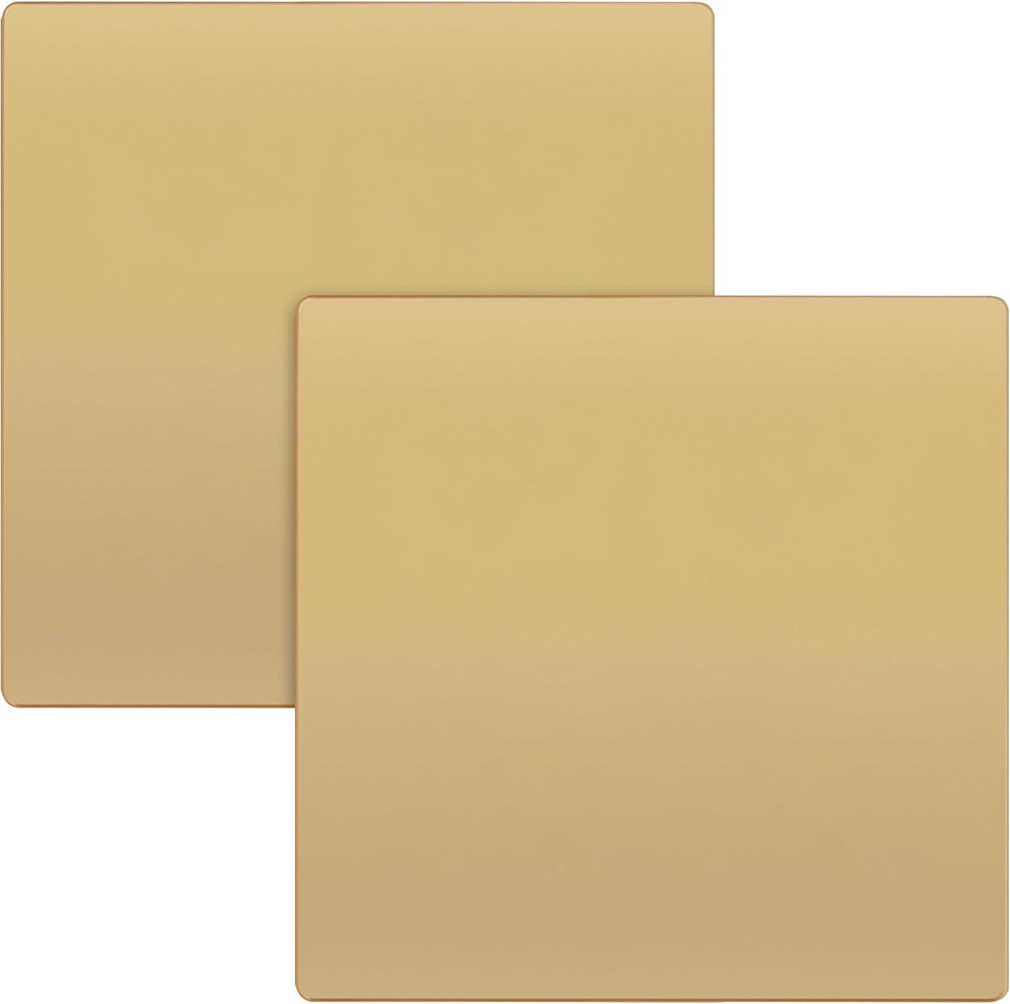 TG Screwless Double Blank Wall Plate, Child Safe Blank Device Outlet Cover, Mid-Size 2-Gang 4.88" H x 4.92" L, Polycarbonate Thermoplastic, UL Listed, SP-MB2-GD2P, Gold (2 Pack)