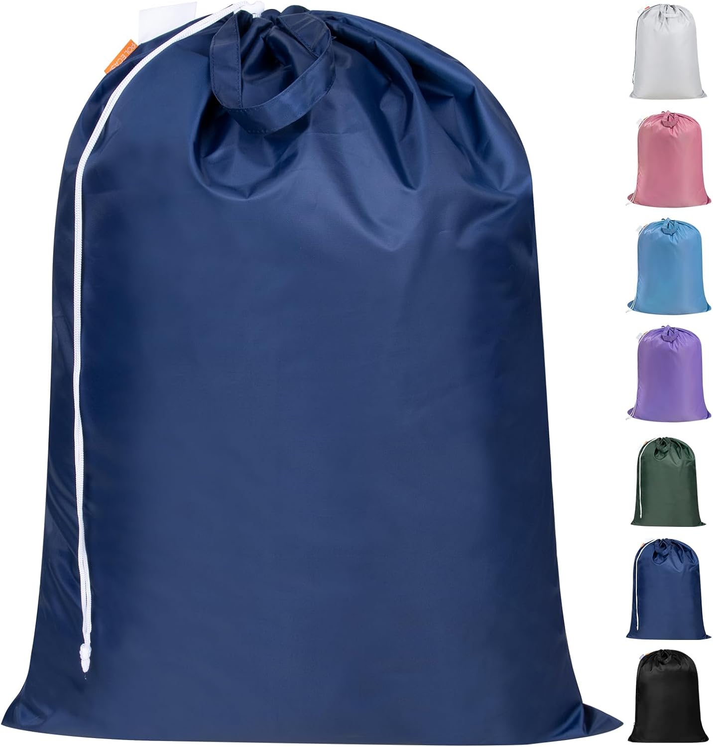Polecasa Heavy Duty Large Laundry Bag with 130gsm Tear Resistant Fabric and Handles, Easy to Carry Durable Dirty Clothes Drawstring Bag, Perfect for College Dorm, Travel, 28”x36”, Navy