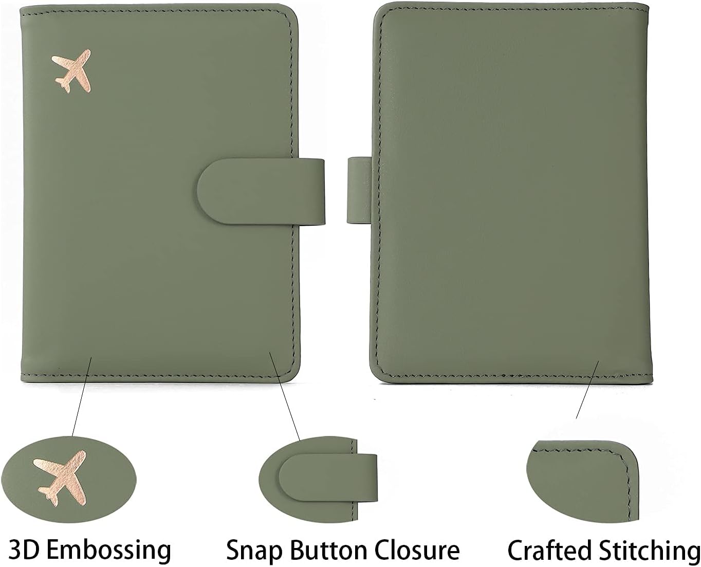 Melsbrinna Rfid Passport Holder for Travel women/Men, Cute Passport Wallet Rfid Blocking Card Slots, Rfid Passport Cover/CaseTravel Wallet, Passport Book Holder (1, Green)