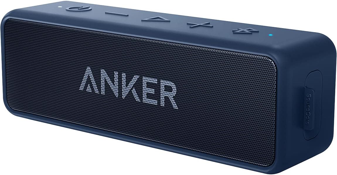 Anker Soundcore 2, 12W Dual-Driver, Portable Bluetooth Speakers for Daily Use, and Wireless, 24-Hour Playtime, IPX7 Water Resistant, Built in Mic, 66 ft Bluetooth Range- Navy Blue