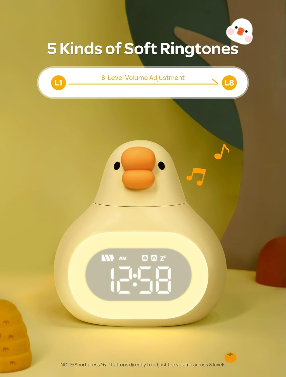 MASHI Goose Alarm Clock with Night Light, ok to Wake Clock for Kids, Cute Goose Night Light, Snooze, Toddler Sleep Training Clock,Gift for Kids Girls Boys Teens Birthday Room Decor