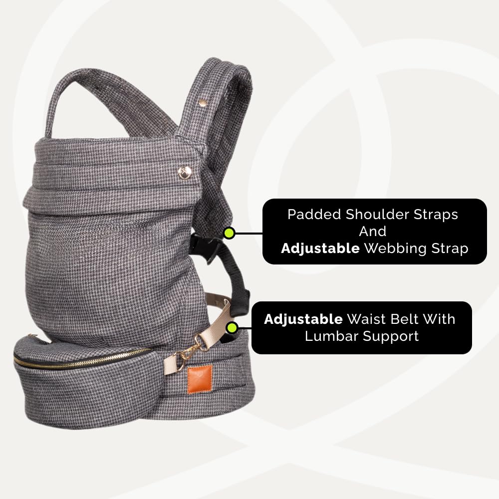 Ergonomic Baby Carrier for Newborns to Toddlers (7-35 lbs) with Adjustable Straps and Belt Bag – Comfortable, Versatile, and Stylish Babywearing Solution
