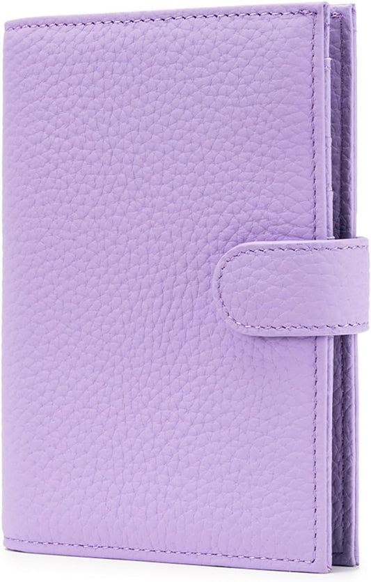 RFID Passport Holder Travel Wallet for Women, Leather Passport Cover Wallet with Card Holders SIM Slots,Zippered Coins Pocket and Cash Slot Slim Compact Travel Wallet (Taro Purple)
