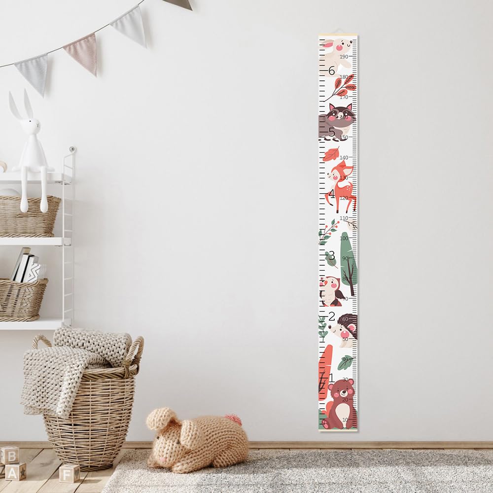Bush Critters Minimalist Height Chart for Kids - Adorable Growth Chart for Wall with Tape - Kids Measuring Chart Height Tracker for Wall Playroom Decor Nursery Room Essentials 79 x 7.9 in