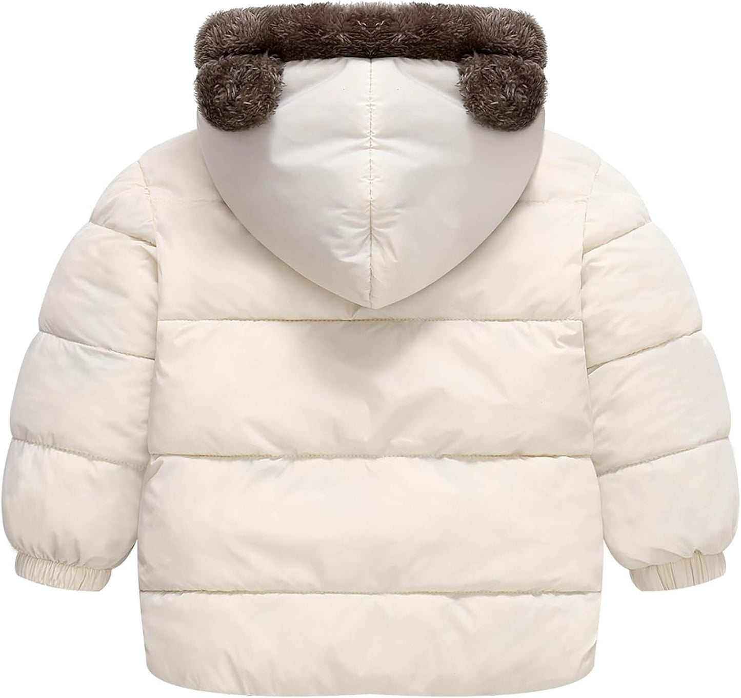 Infant Baby Winter Coat Bear Hooded Jacket Warm Fleece Snowsuit Windproof Outerwear for Toddler Boy Girl 9M-4T