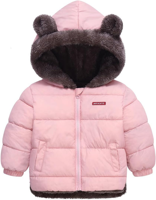 Fairy Baby Infant Baby Winter Coat Cute Teddy Bear Hooded Jacket Warm Fleece Outerwear Windproof Toddler Boys Girl 6M-4T