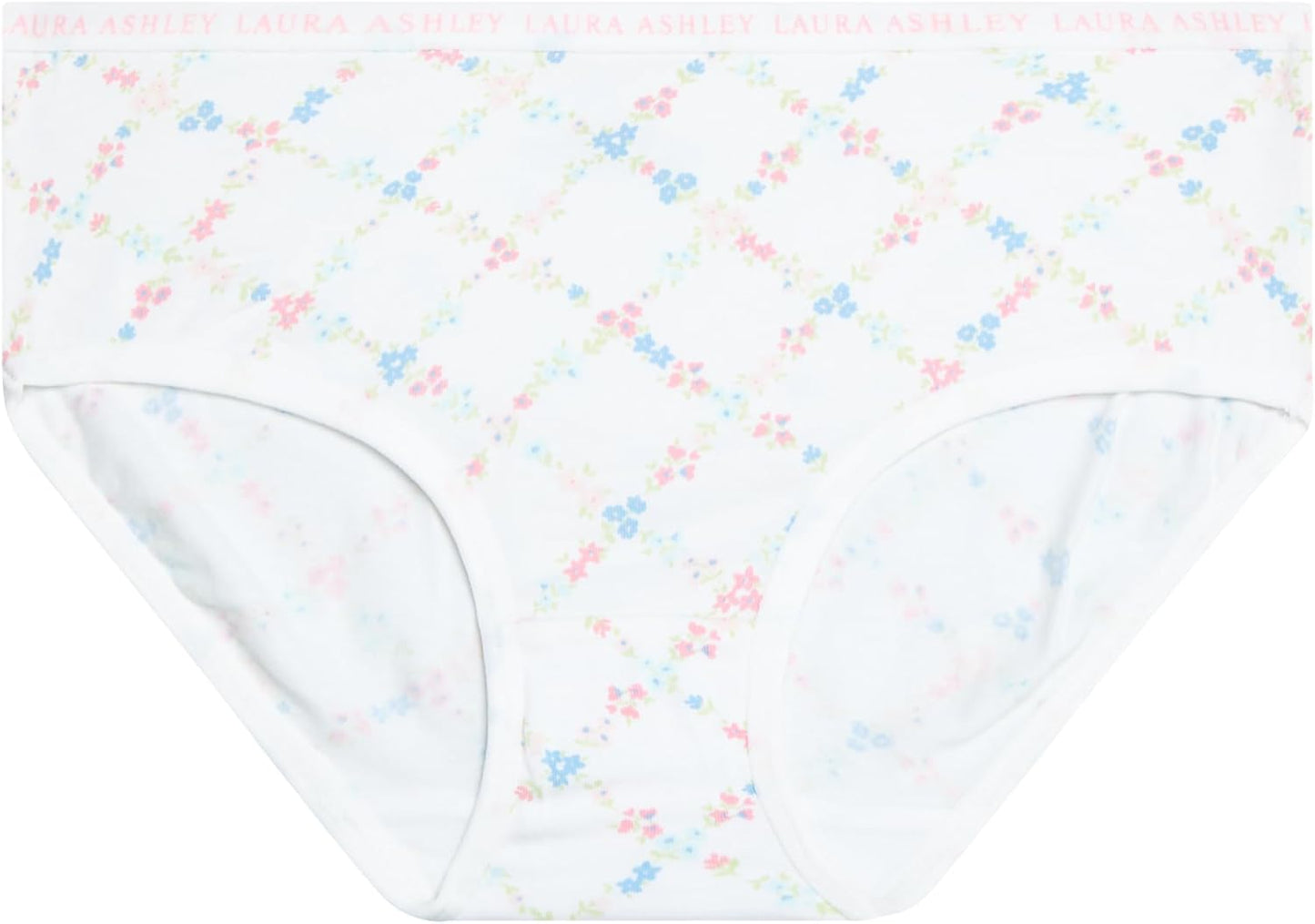 Laura Ashley Girls Underwear - 5 Pack Soft Stretch Breathable Panties for Girls - Lightweight Cotton Panties (Size: 4-12)