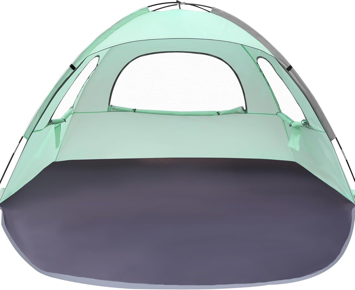 WhiteFang Beach Tent Anti-UV Portable Sun Shade Shelter for 3/4/6/8 Person, Extendable Floor with 3 Ventilating Mesh Windows Plus Carrying Bag, Stakes and Guy Lines