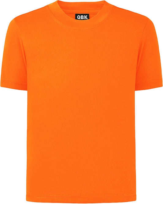 QBK 2T to Youth Neon Shirt Kids UPF 50+ Dry Fit Athletic Short Sleeve Rash Guard T Shirts for Boys Girls Sports Undershirt