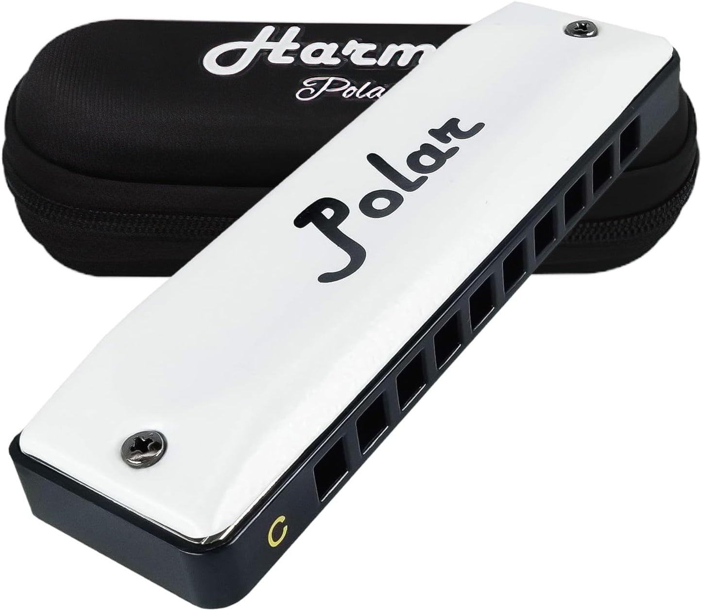 Harmo Polar Diatonic Harmonica Key of C - 10 Holes 20 Notes, Blues Harp Mouth Organ With Case, Phosphor Bronze Reeds, Suitable for All Genres, Harmonica for Kids, Adult, Beginners & Professionals