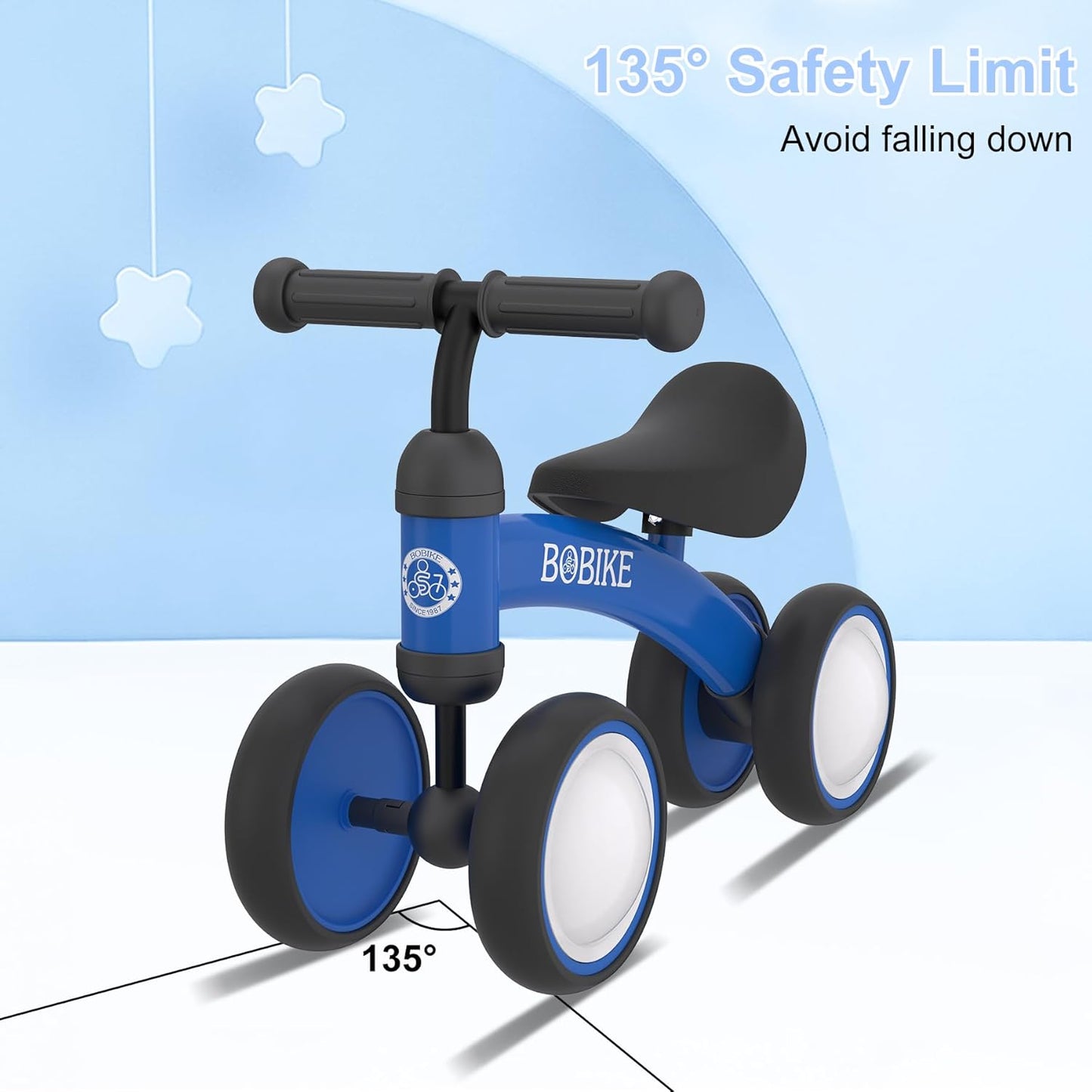 Baby Balance Bike Toys for 12-36 Months Kids Toy Boy and Girls Gifts Toddler Best First Birthday Gift Children Walker No Pedal Infant 4 Wheels Bicycle (Colorful, Blue-Light)