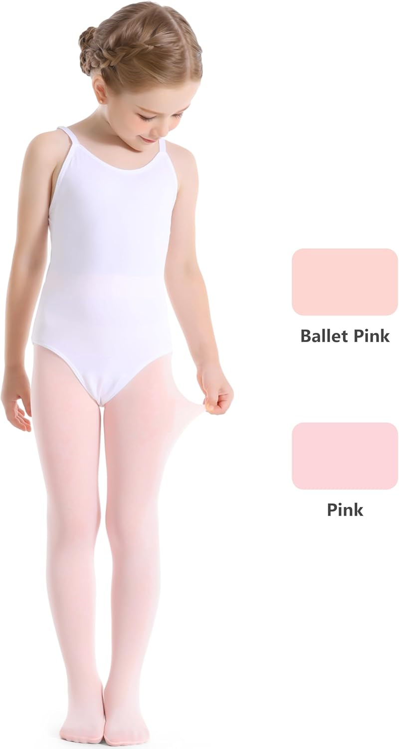 Toddler Girls Tights Dance Ballet Footed Leggings Ultra Soft Stockings for Kids Students
