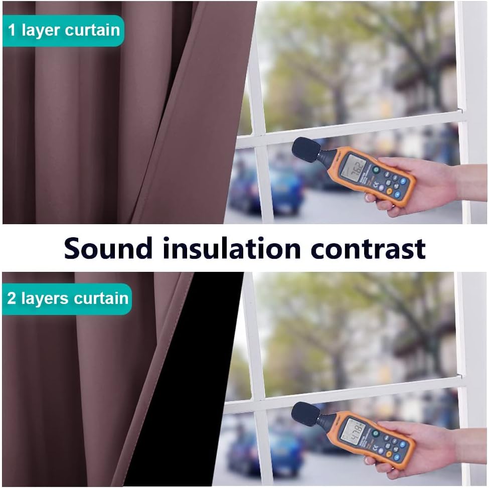 NICETOWN Dry Rose 100% Blackout Curtains for Windows, Super Heavy-Duty Black Lined Total Darkness Drapes for Bedroom, Privacy Assured Window Treatment for Patio (Pack of 2, 70 inches W x 108 inches L)