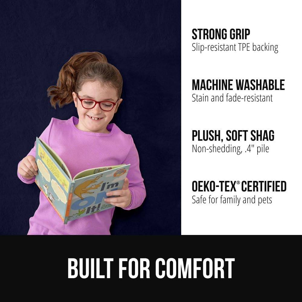 GORILLA GRIP Ultra Soft Washable Area Rug, Stain and Slip Resistant Plush Thick Carpet for Bedroom Living Room, No Shed Floor Rugs, Pet Friendly, Dorm Essentials, Kids Nursery Home Decor 4x6 Navy Blue