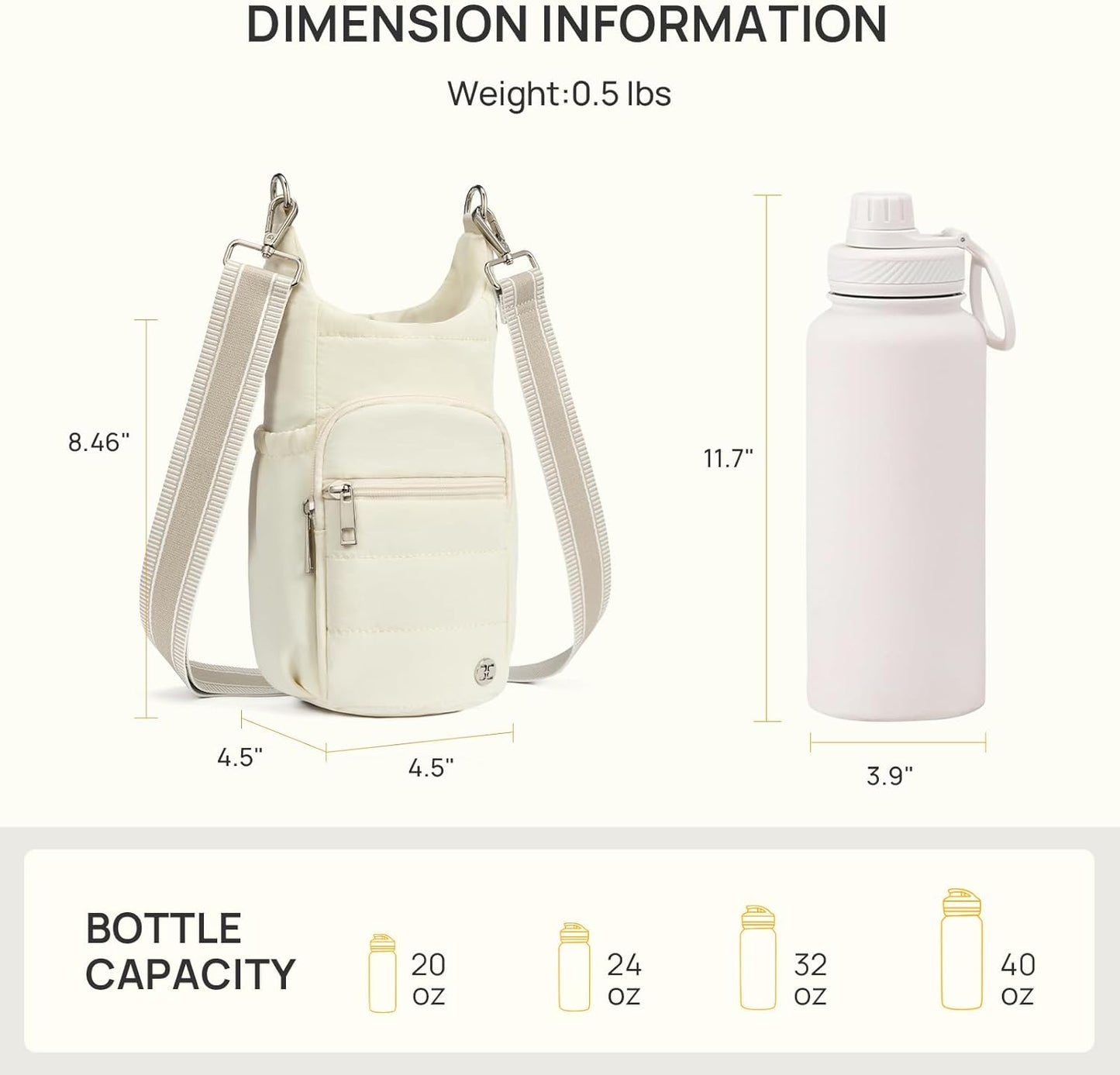 Telena Water Bottle Holder with Strap RFID Crossbody Bags for Women for Walking, Hiking, Cycling