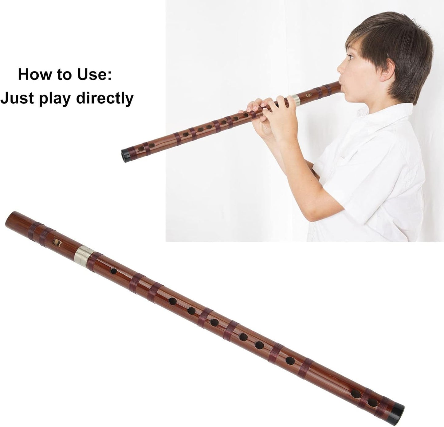 Bamboo Flute, C D E F G Key Dizi Chinese Traditional Recorder Musical Instrument for Playing Performance(G Key)