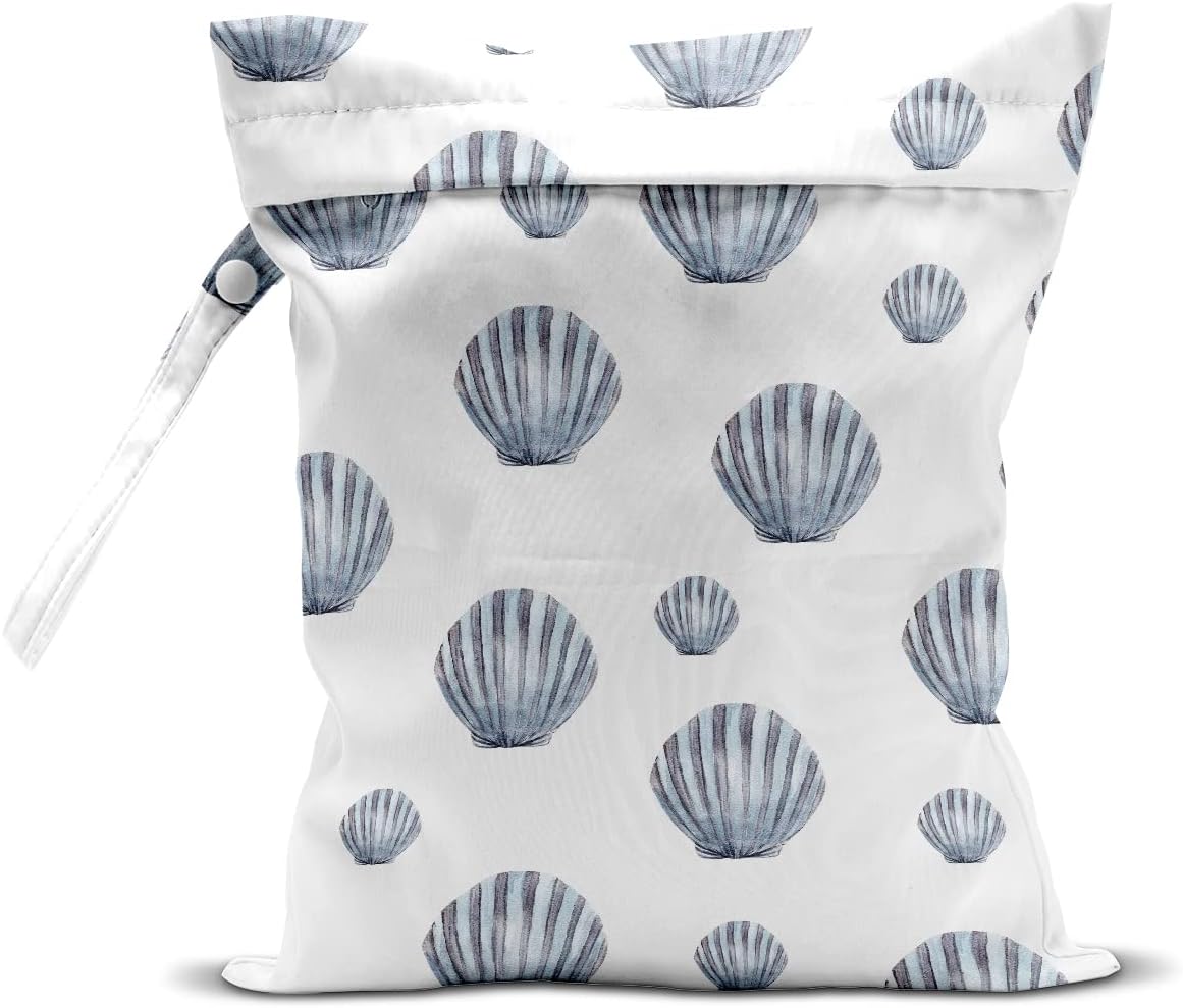 Wet Bag, Wet Dry Bag, Wet Bag for Swimsuit, Travel, Beach, Pool, Diapers, Dirty Yoga Gym Clothes, Makeup Bag, Waterproof Reusable Beach Bag Ocean Decor Starfish Sea Horse Anchor