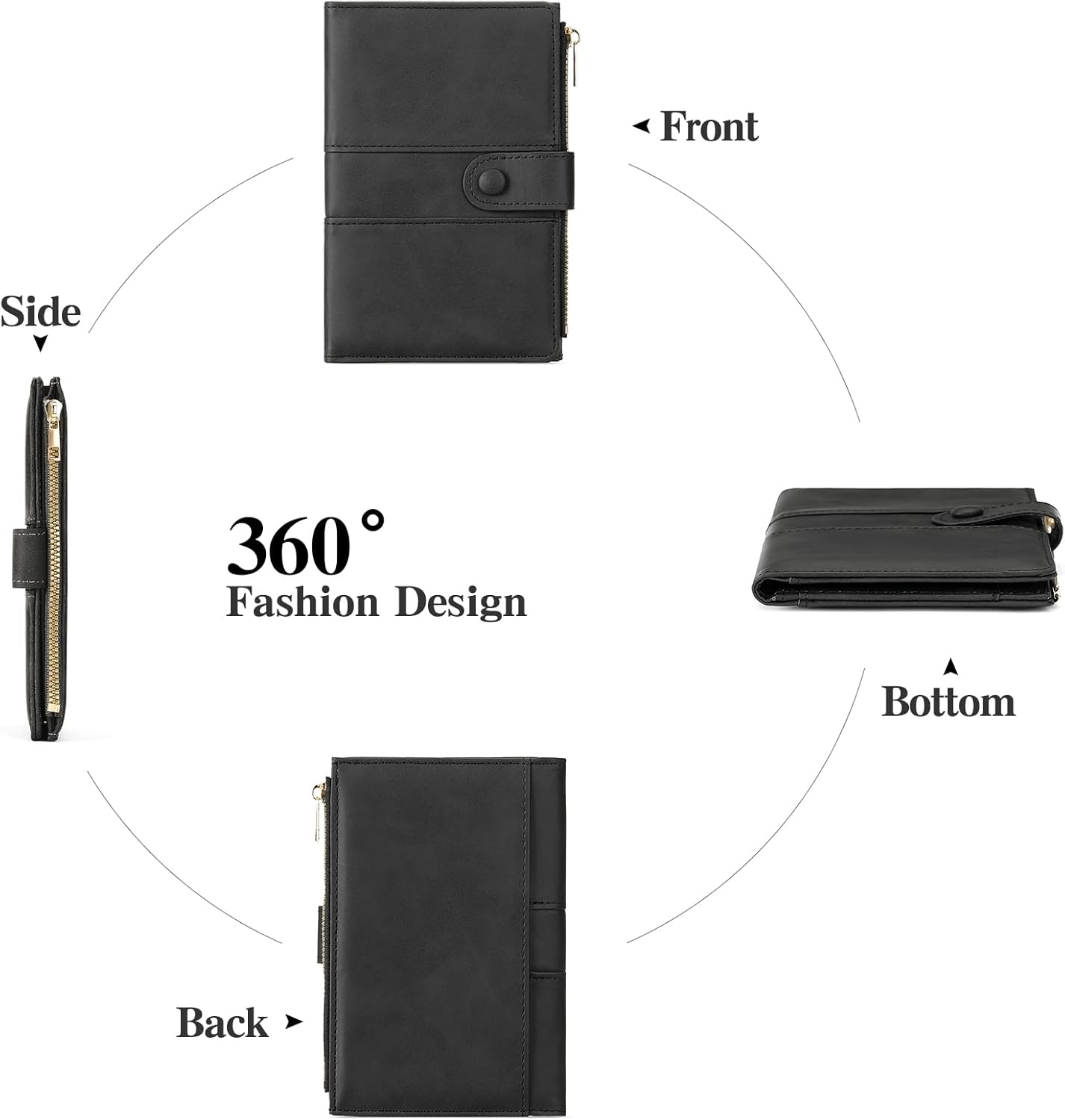 Passport Holder for Travel Rfid Passport Wallet for Women Men with Zipper Pocket Pen Sim Card Holders Slim Travel Accessories