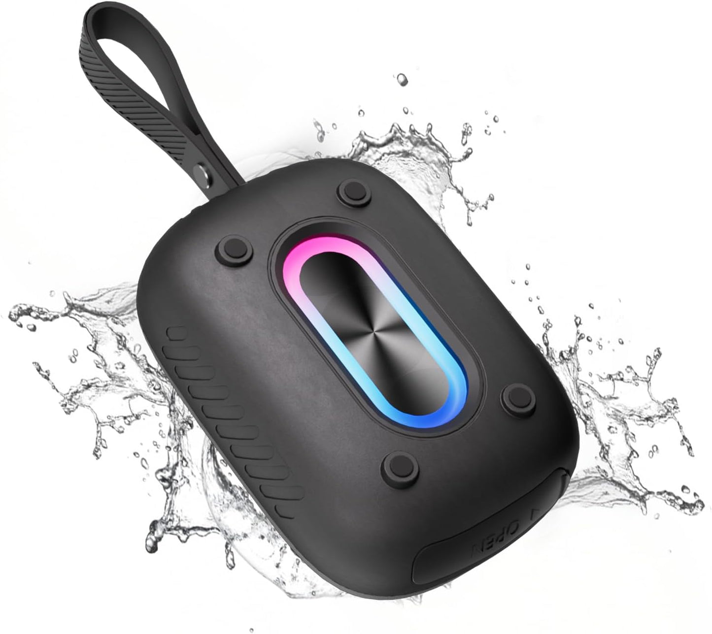 Waterproof Shower Bluetooth Speaker, Durable & Portable with Clear Sound, Ideal for Shower, Pool, Beach & Kayaking, BT 5.3 –Black