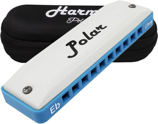 Harmo Polar Diatonic Harmonica Key of Eb, Super Country Tuned - Ideal for Bluegrass, Jazz, and Celtic Music, Mouth Organ With Case, Harmonica for Adults, Beginners & Professionals