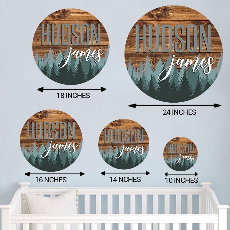 Personalized Wooden Name Sign, Round 3D Nursery Name Sign, Baby Name Sign, Wooden name signs for nursery, Woodland Forest nursery decor, Baby Shower, Name signs for kids room, Nursery art gift/12