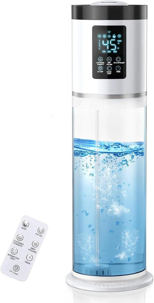 2.1 Gal Humidifiers for Bedroom Large Room, 4 Levels Cool Mist Humidifier with Clear Tank, 7 Color Lights Essential Oil Diffuser with 16H Timer, Top Fill Air Humidifier for Home Plants Office