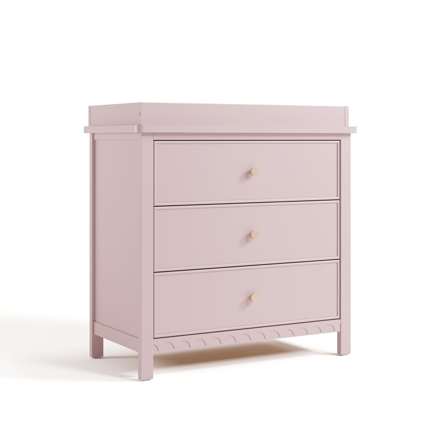 Graco Sasha 3-Drawer Chest with Changing Table Topper (Blush) – GREENGUARD Gold Certified, Nursery Bedroom Chest with Spacious Storage, Interlocking Drawer System, Pre-Installed Tracks
