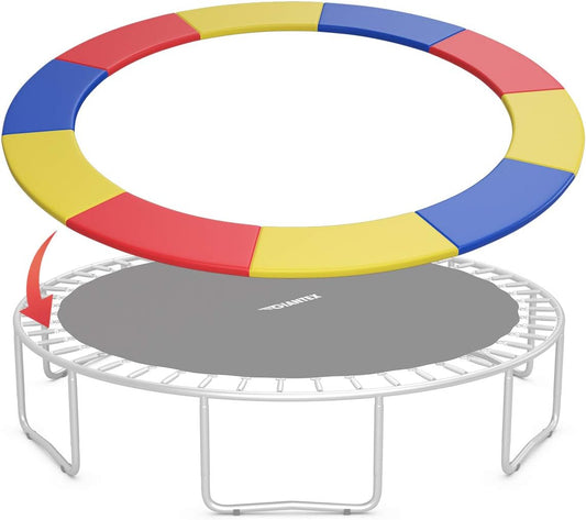 Giantex Trampoline Pad, 8ft 10ft 12ft 14ft 15ft 16ft Trampoline Replacement Safety Pad, No Holes for Pole, Waterproof Trampoline Accessories Spring Cover