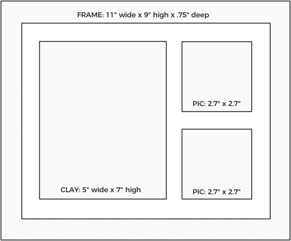 Baby Mushroom Farmhouse Baby Hand & Footprint Picture Frame Keepsake Kit - Rustic 9" x 11" Distressed Wood Frame, Clay, & Stencil for Newborns, New Mom, Registry Gift