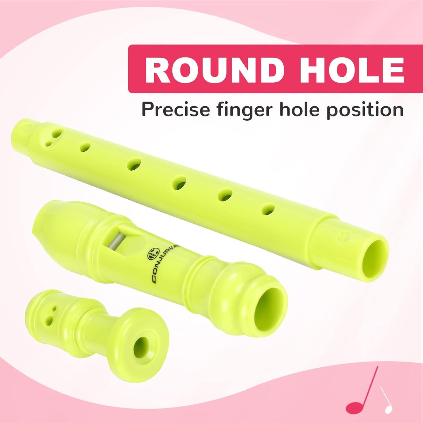 Soprano Recorder Instrument for Student - German Fingering 8 Hole Flute ABS Descant Recorders for Beginners with Cleaning Rod and Bag, Green