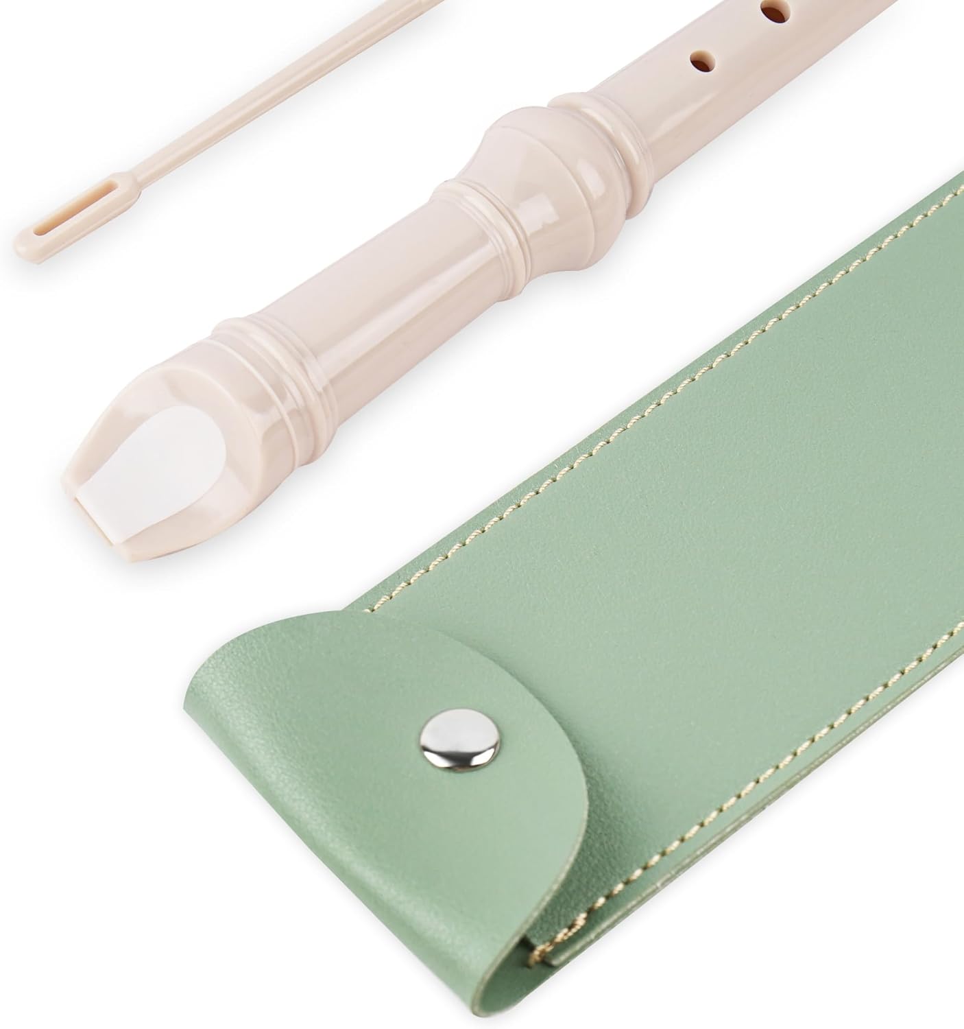 LIZIMANDU Recorder Instrument for Beginner Adults,8-Hole Soprano Descant Recorder Music Flute with with Cleaning Rod & Leather Case For Home Entertainment(2-Green)