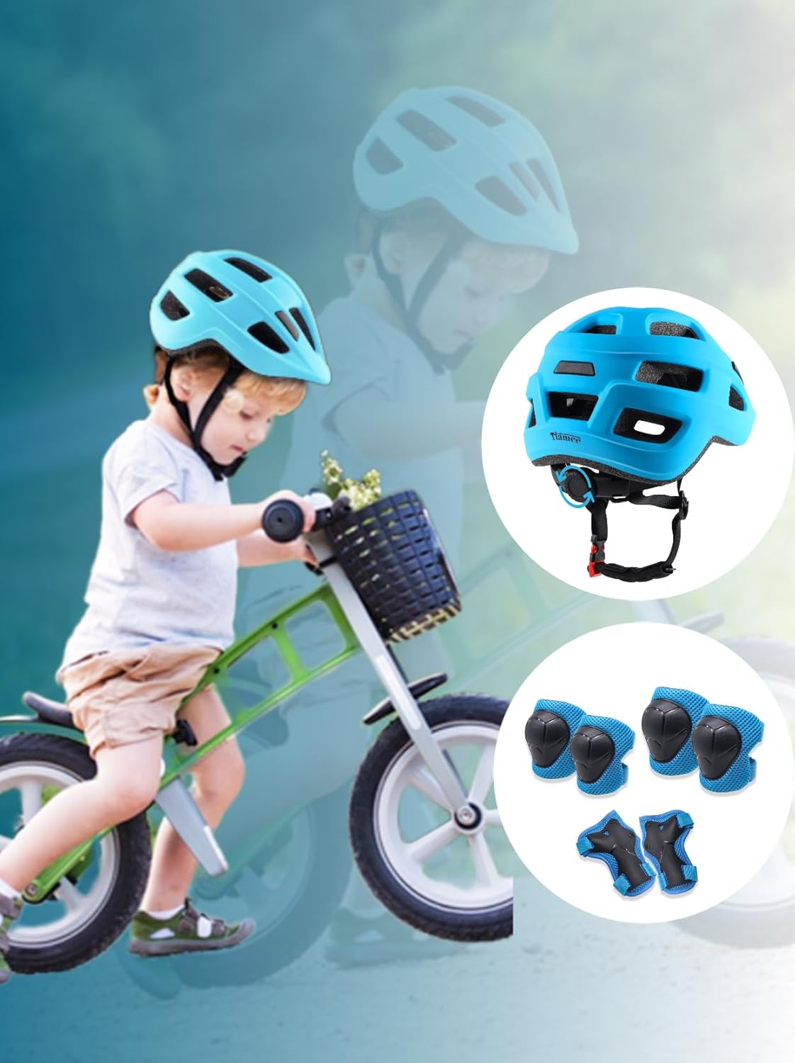 Kids Bike Helmet for Ages 1-8 Years, Adjustable Toddler Boys and Girls Helmets, Lightweight Child Infant Bicycle Cycling Scooter Sports Helmet 48-54cm