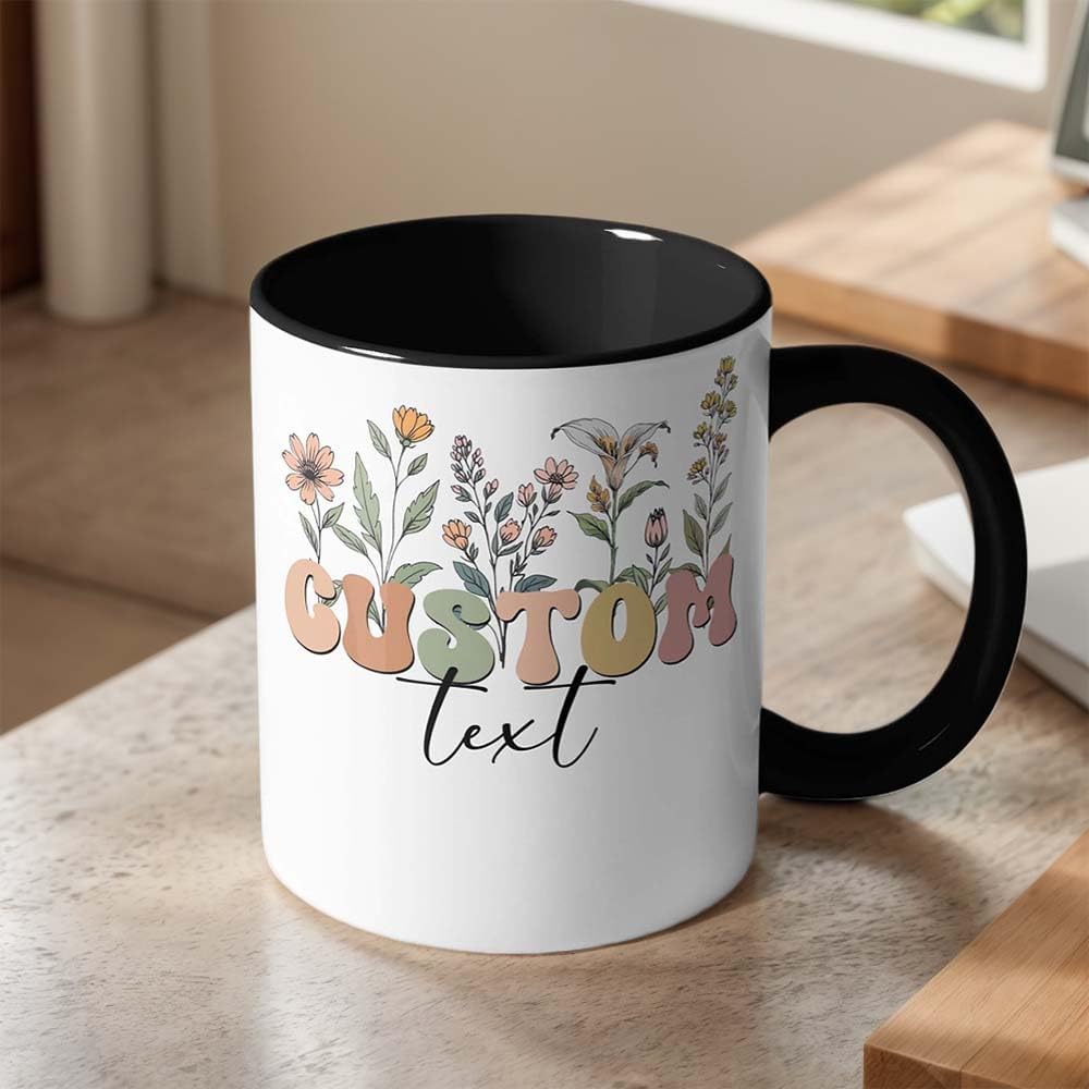 Custom Mug, Personalized Mother’s Day Coffee Mug, Customized 11 Oz Ceramic Mug with Text, Taza Personalizadas for Women Mom