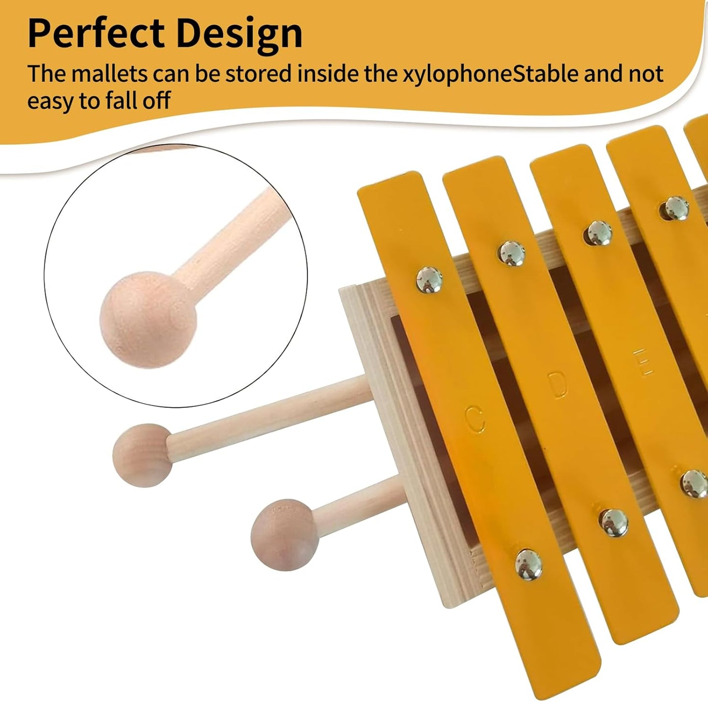 13 Keys Xylophone Cute Glockenspiel Metal Keys Percussion Rhythm Handheld Musical Instrument with 2 Mallets For Beginners&Music Education