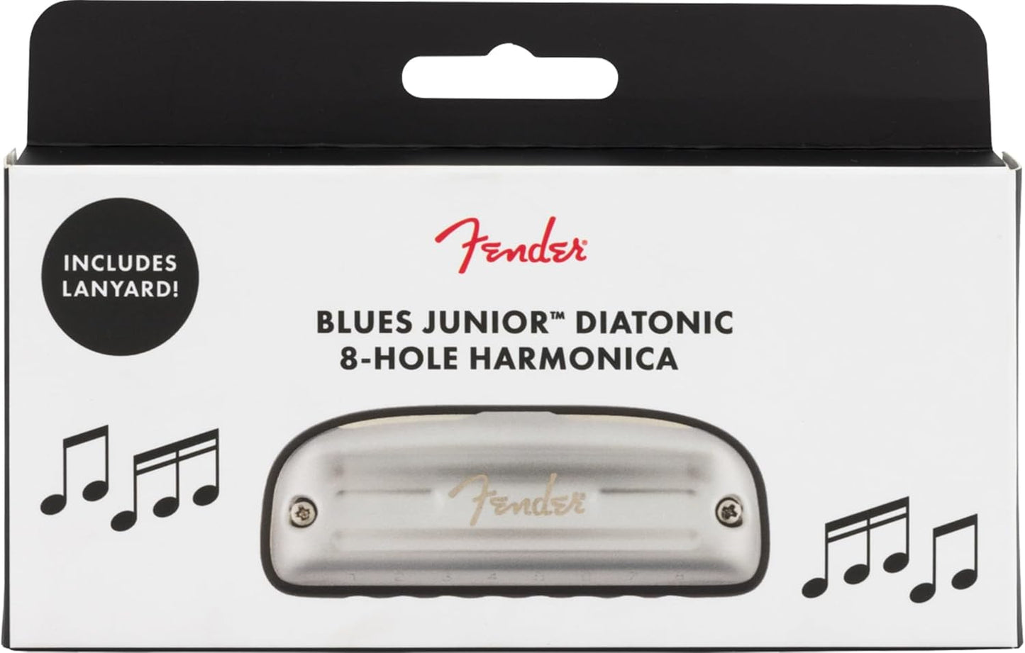 Fender Blues Junior Diatonic 8-Hole Harmonica - Key of G Bundle with Polishing Cloth and Austin Bazaar Instructional Manual