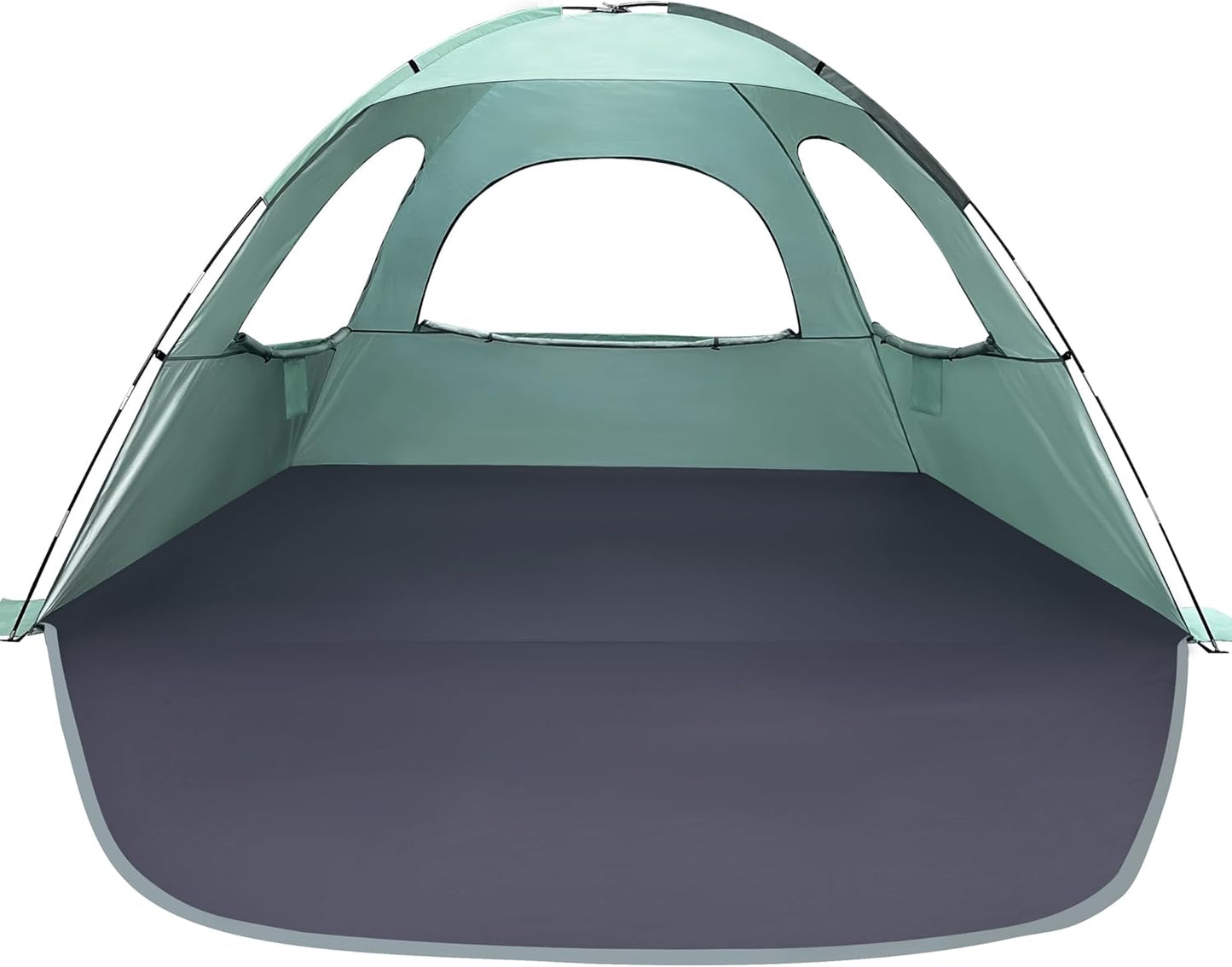WhiteFang Beach Tent Anti-UV Portable Sun Shade Shelter for 3/4/6/8 Person, Extendable Floor with 3 Ventilating Mesh Windows Plus Carrying Bag, Stakes and Guy Lines