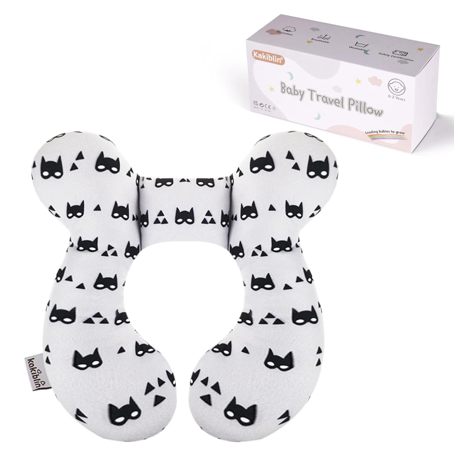 KAKIBLIN Baby Travel Pillow for Head and Neck, Upgraded Baby Support Pillow, Baby Neck Pillows for Car Seat,Pushchair,Travel, Grey