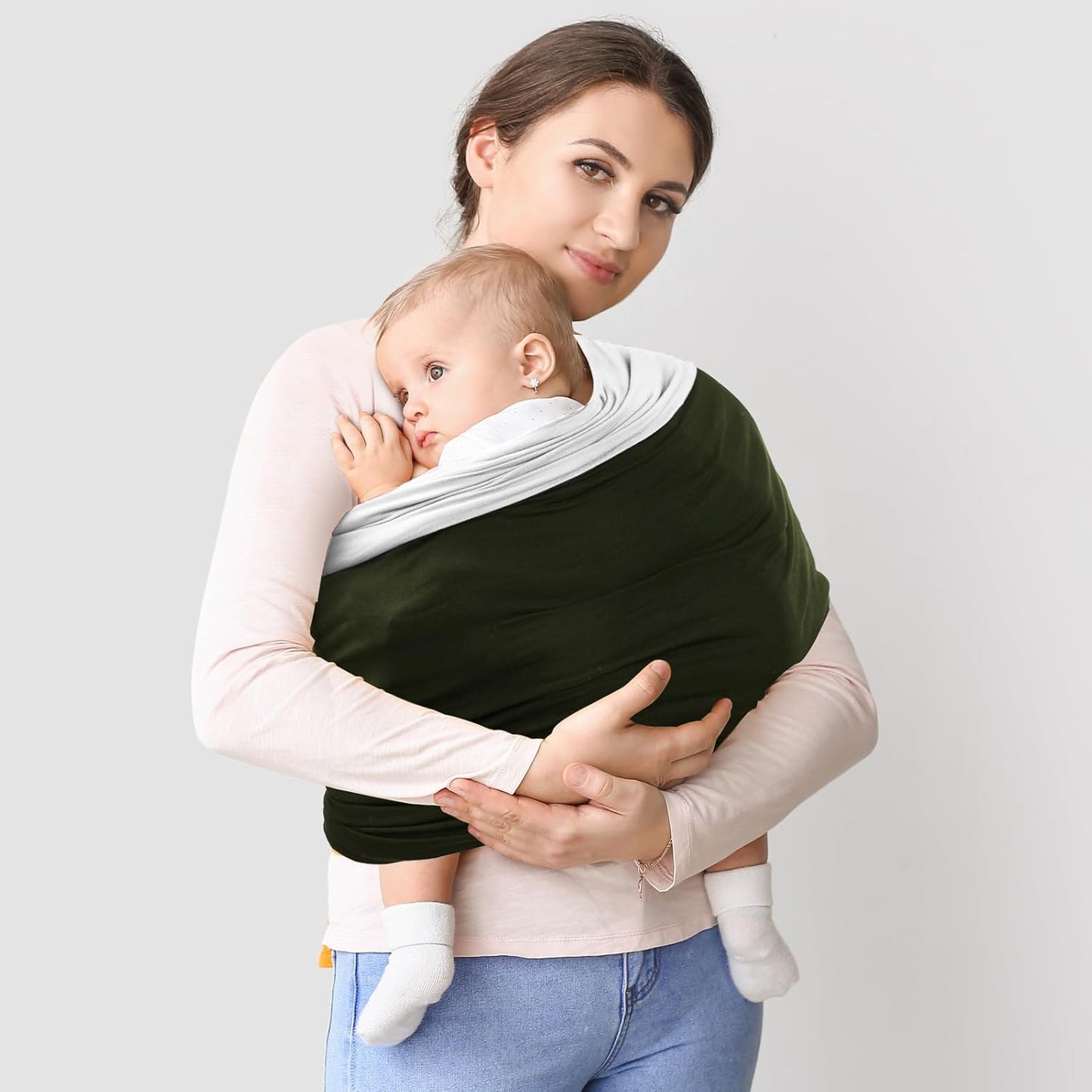 TKKOK Baby Wrap Carrier, Unisex Baby Carrier, Lightweight & Ultra Soft, Easy to Wear Baby Wrap, Perfect for Newborn Toddlers