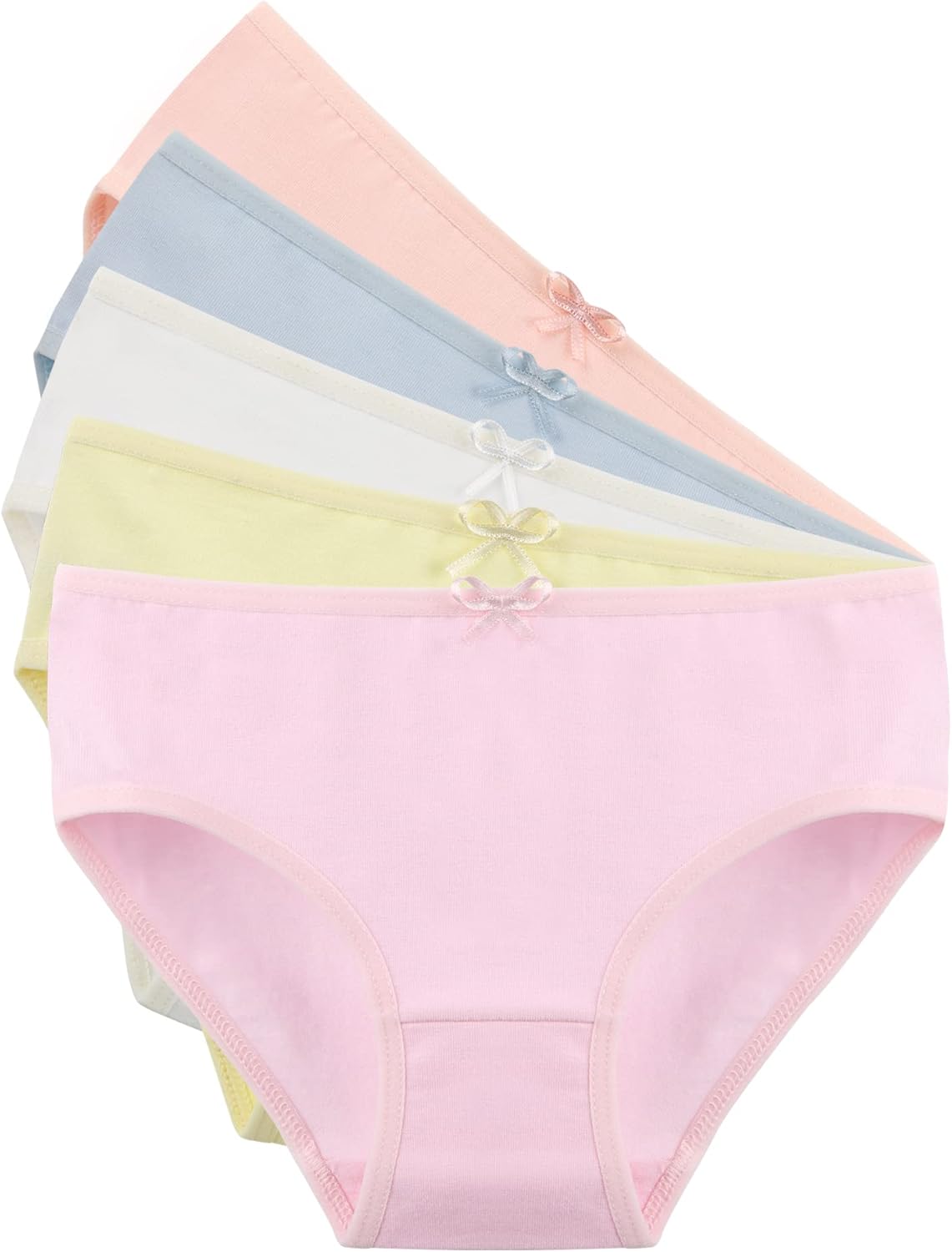 Donella Girls' Soft Cotton Underwear - Kids Bikini Brief Panties for Girls and Toddlers 5-Pack, Age: 2-15