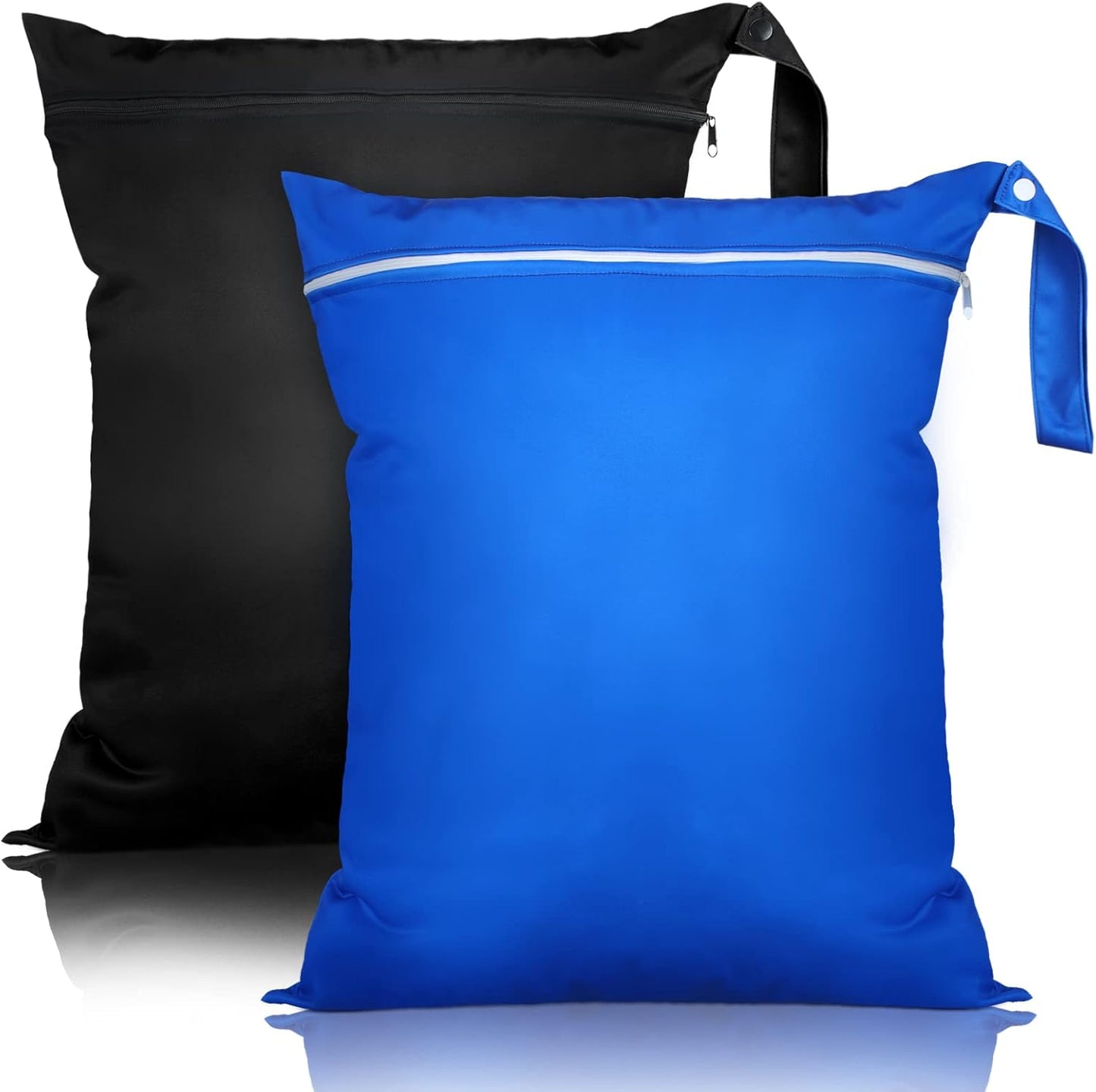 Shappy 2 Pcs Large Travel Laundry Bag Washable Waterproof Wet Dry Large Dirty Clothes Bag Bathing Workout(Solid Black Navy)