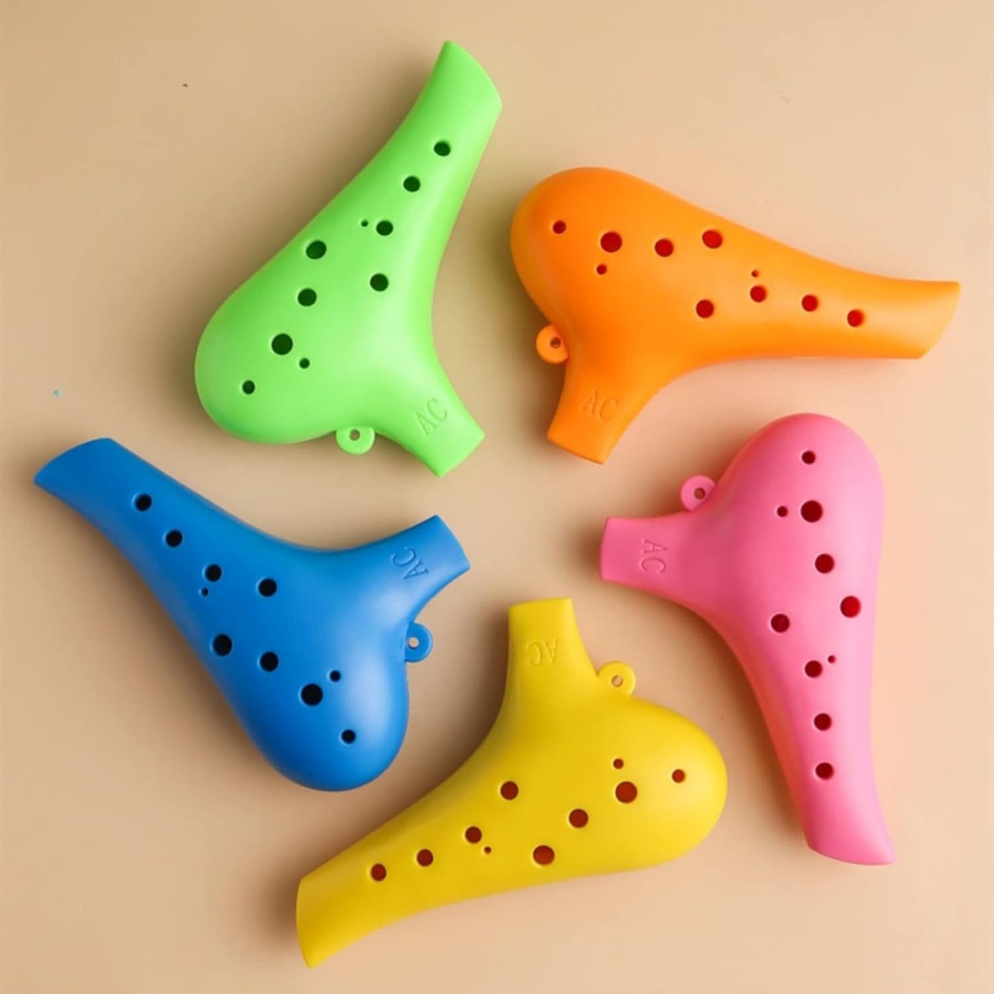 Aestivate Plastic Ocarina Instrument 12 Hole Ocarina Alto C 12-Hole Ocarina Instrument Easy Instrument (Spring Green)