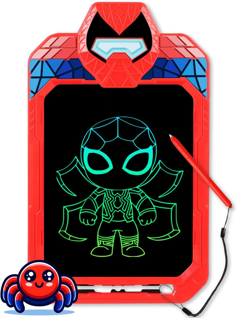 LCD Writing Tablet for Kids 10 Inch Spider Hero for Toddler 2 3 4 5 6 - Paint, Doodle Board, Drawing Pad - Travel Toys, Road Trip Car Activities, Birthday Christmas Gift Boys & Man