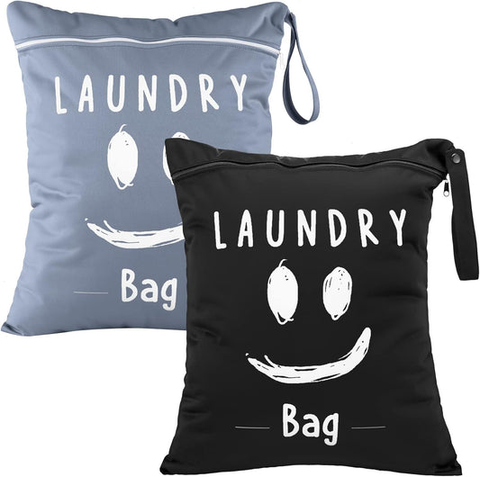 Shappy 2 Pcs Large Travel Laundry Bag Washable Waterproof Wet Dry Large Dirty Clothes Bag Bathing Workout(Cute Style)