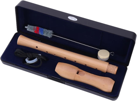 C Key 8 Hole Descant Soprano Recorder with Rod German Kids Music Flute Instrument Descant Wood Recorder